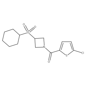 (5-Chlorothiophen-2-yl)(3-(cyclohexylsulfonyl)azetidin-1-yl)methanone结构式