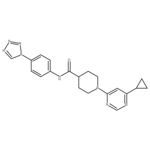 N-(4-(1H-tetrazol-1-yl)phenyl)-1-(6-cyclopropylpyrimidin-4-yl)piperidine-4-carboxamide Structure