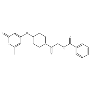 N-(2-(4-((6-methyl-2-oxo-2H-pyran-4-yl)oxy)piperidin-1-yl)-2-oxoethyl)benzamide结构式