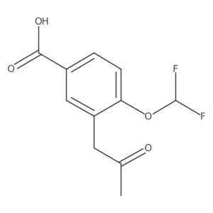 4-(Difluoromethoxy)-3-(2-oxopropyl)benzoic acid Structure