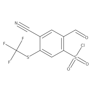 4-Cyano-2-formyl-5-((trifluoromethyl)thio)benzene-1-sulfonyl chloride Structure