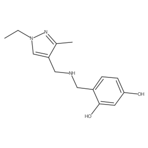 4-({[(1-Ethyl-3-methyl-1H-pyrazol-4-YL)methyl]amino}methyl)benzene-1,3-diol结构式