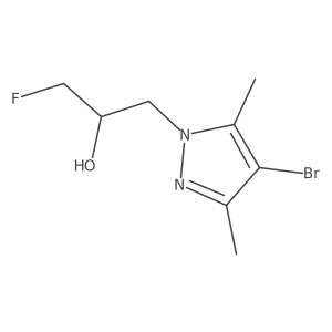 1-(4-bromo-3,5-dimethyl-1H-pyrazol-1-yl)-3-fluoropropan-2-ol结构式