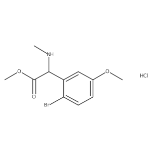Methyl 2-(2-bromo-5-methoxyphenyl)-2-(methylamino)acetate hydrochloride Structure