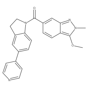 (3-methoxy-2-methyl-2H-indazol-6-yl)(5-(pyridin-4-yl)indolin-1-yl)methanone结构式