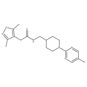 2-(3,5-dimethylisoxazol-4-yl)-N-((1-(5-fluoropyrimidin-2-yl)piperidin-4-yl)methyl)acetamide Structure