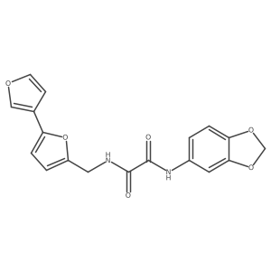 N1-([2,3'-bifuran]-5-ylmethyl)-N2-(benzo[d][1,3]dioxol-5-yl)oxalamide结构式