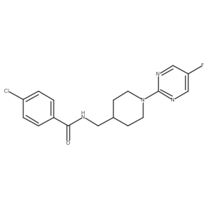 4-chloro-N-((1-(5-fluoropyrimidin-2-yl)piperidin-4-yl)methyl)benzamide Structure