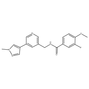 3-fluoro-4-methoxy-N-((5-(1-methyl-1H-pyrazol-4-yl)pyridin-3-yl)methyl)benzamide结构式