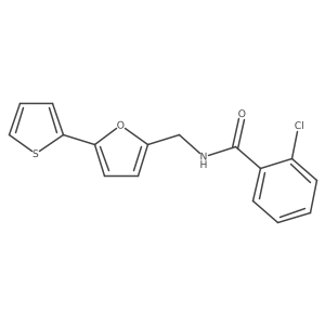 2-chloro-N-{[5-(thiophen-2-yl)furan-2-yl]methyl}benzamide Structure