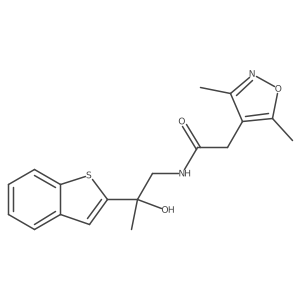 N-(2-(benzo[b]thiophen-2-yl)-2-hydroxypropyl)-2-(3,5-dimethylisoxazol-4-yl)acetamide Structure