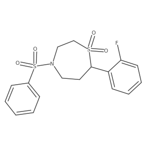 7-(2-Fluorophenyl)-4-(phenylsulfonyl)-1,4-thiazepane 1,1-dioxide结构式