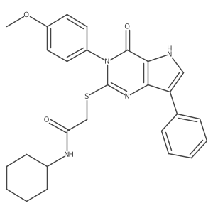 N-cyclohexyl-2-((3-(4-methoxyphenyl)-4-oxo-7-phenyl-4,5-dihydro-3H-pyrrolo[3,2-d]pyrimidin-2-yl)thio)acetamide Structure