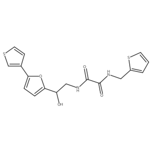 N1-(2-hydroxy-2-(5-(thiophen-3-yl)furan-2-yl)ethyl)-N2-(thiophen-2-ylmethyl)oxalamide结构式