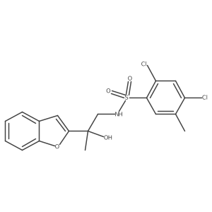 N-(2-(benzofuran-2-yl)-2-hydroxypropyl)-2,4-dichloro-5-methylbenzenesulfonamide结构式