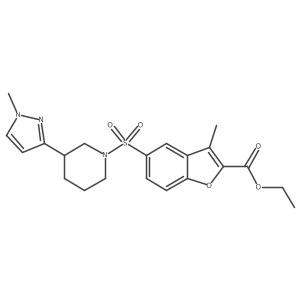 ethyl 3-methyl-5-((3-(1-methyl-1H-pyrazol-3-yl)piperidin-1-yl)sulfonyl)benzofuran-2-carboxylate Structure