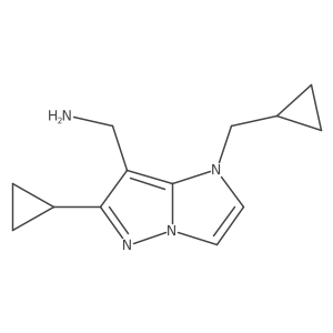 [6-cyclopropyl-1-(cyclopropylmethyl)imidazo[1,2-b]pyrazol-7-yl]methanamine结构式