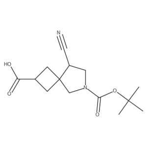 6-(tert-Butoxycarbonyl)-8-cyano-6-azaspiro[3.4]octane-2-carboxylic acid Structure