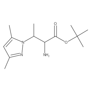 tert-butyl 2-amino-3-(3,5-dimethyl-1H-pyrazol-1-yl)butanoate结构式