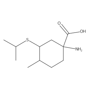1-Amino-4-methyl-3-(propan-2-ylsulfanyl)cyclohexane-1-carboxylic acid结构式