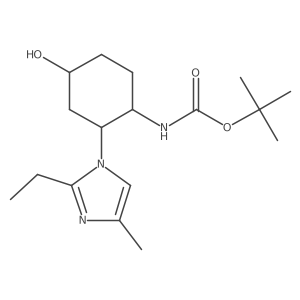 tert-butyl N-[2-(2-ethyl-4-methyl-1H-imidazol-1-yl)-4-hydroxycyclohexyl]carbamate结构式
