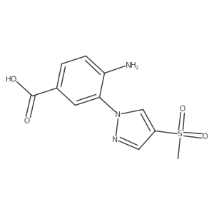 4-amino-3-(4-methanesulfonyl-1H-pyrazol-1-yl)benzoic acid结构式
