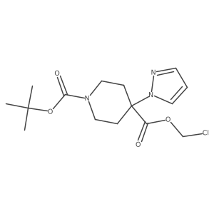 1-tert-butyl 4-chloromethyl 4-(1H-pyrazol-1-yl)piperidine-1,4-dicarboxylate Structure