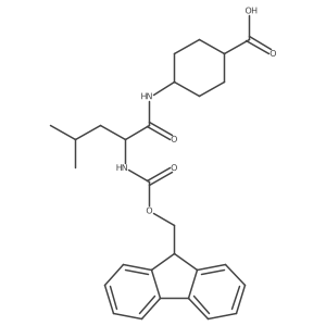 (1rs,4rs)-4-[(2S)-2-({[(9H-fluoren-9-yl)methoxy]carbonyl}amino)-4-methylpentanamido]cyclohexane-1-carboxylic acid结构式