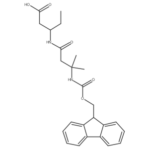 (3S)-3-[3-({[(9H-fluoren-9-yl)methoxy]carbonyl}amino)-3-methylbutanamido]pentanoic acid Structure