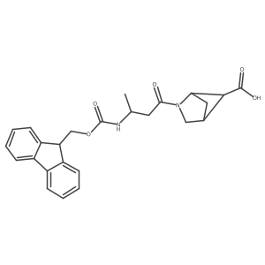 2-[(3R)-3-({[(9H-fluoren-9-yl)methoxy]carbonyl}amino)butanoyl]-2-azabicyclo[2.1.1]hexane-5-carboxylic acid结构式