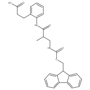3-{2-[3-({[(9H-fluoren-9-yl)methoxy]carbonyl}amino)-2-methylpropanamido]phenyl}propanoic acid结构式