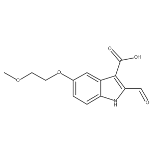 2-formyl-5-(2-methoxyethoxy)-1H-indole-3-carboxylic acid结构式