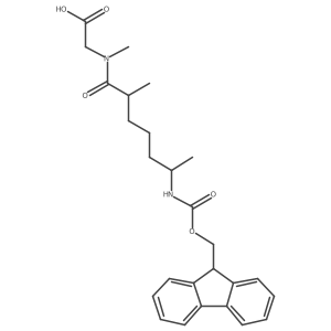 2-[6-({[(9H-fluoren-9-yl)methoxy]carbonyl}amino)-N,2-dimethylheptanamido]acetic acid Structure