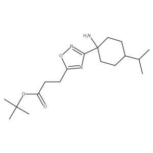 Tert-butyl 3-{3-[1-amino-4-(propan-2-yl)cyclohexyl]-1,2,4-oxadiazol-5-yl}propanoate结构式