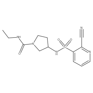 3-(2-Cyanopyridine-3-sulfonamido)-n-ethylpyrrolidine-1-carboxamide结构式