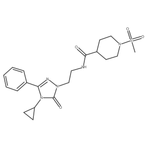 N-(2-(4-cyclopropyl-5-oxo-3-phenyl-4,5-dihydro-1H-1,2,4-triazol-1-yl)ethyl)-1-(methylsulfonyl)piperidine-4-carboxamide Structure