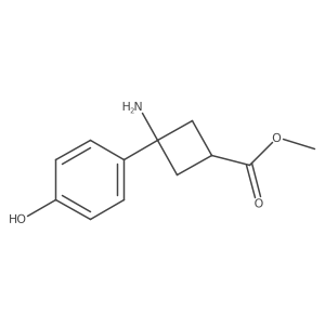 Methyl 3-amino-3-(4-hydroxyphenyl)cyclobutane-1-carboxylate Structure