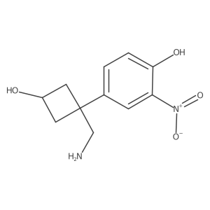 4-[1-(Aminomethyl)-3-hydroxycyclobutyl]-2-nitrophenol结构式