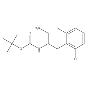 tert-butyl N-[1-amino-3-(2-chloro-6-methylphenyl)propan-2-yl]carbamate结构式