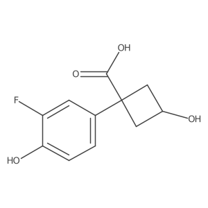 1-(3-Fluoro-4-hydroxyphenyl)-3-hydroxycyclobutane-1-carboxylic acid结构式