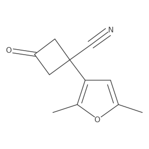1-(2,5-Dimethylfuran-3-yl)-3-oxocyclobutane-1-carbonitrile Structure