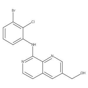 8-[(3-bromo-2-chlorophenyl)amino]-1,7-Naphthyridine-3-methanol结构式