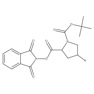 1-tert-butyl 2-(1,3-dioxo-2,3-dihydro-1H-isoindol-2-yl) (2S,4R)-4-fluoropyrrolidine-1,2-dicarboxylate结构式