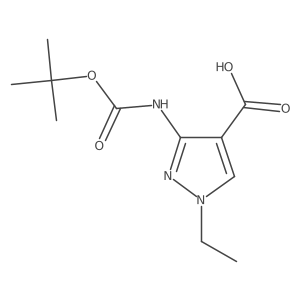 3-{[(tert-butoxy)carbonyl]amino}-1-ethyl-1H-pyrazole-4-carboxylic acid结构式