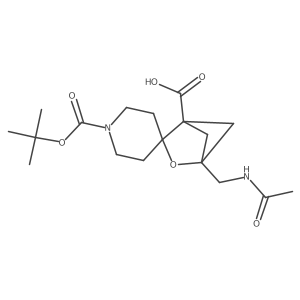 1'-[(Tert-butoxy)carbonyl]-4-(acetamidomethyl)-3-oxaspiro[bicyclo[2.1.1]hexane-2,4'-piperidine]-1-carboxylic acid结构式