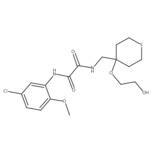 N1-(5-chloro-2-methoxyphenyl)-N2-((4-(2-hydroxyethoxy)tetrahydro-2H-thiopyran-4-yl)methyl)oxalamide结构式