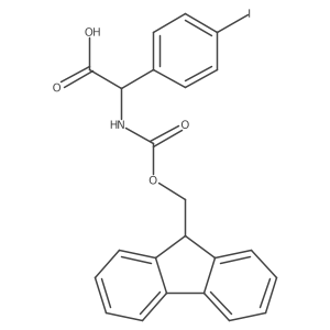 (R)-2-((((9H-Fluoren-9-yl)methoxy)carbonyl)amino)-2-(4-iodophenyl)acetic acid Structure