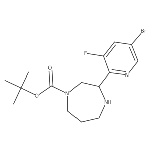 CC(C)(C)OC(=O)N1CCCNC(c2ncc(Br)cc2F)C1结构式