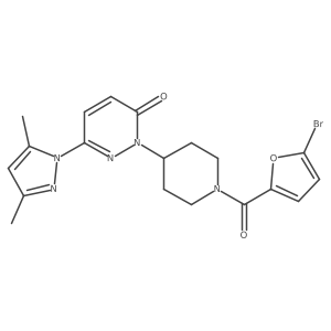2-[1-(5-bromofuran-2-carbonyl)piperidin-4-yl]-6-(3,5-dimethyl-1H-pyrazol-1-yl)-2,3-dihydropyridazin-3-one结构式
