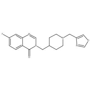 7-Fluoro-3-({1-[(1,3-oxazol-4-yl)methyl]piperidin-4-yl}methyl)-3,4-dihydroquinazolin-4-one结构式
